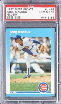 1987 Fleer Update Glossy #U-68 Greg Maddux Rookie Card - PSA GEM MT 10